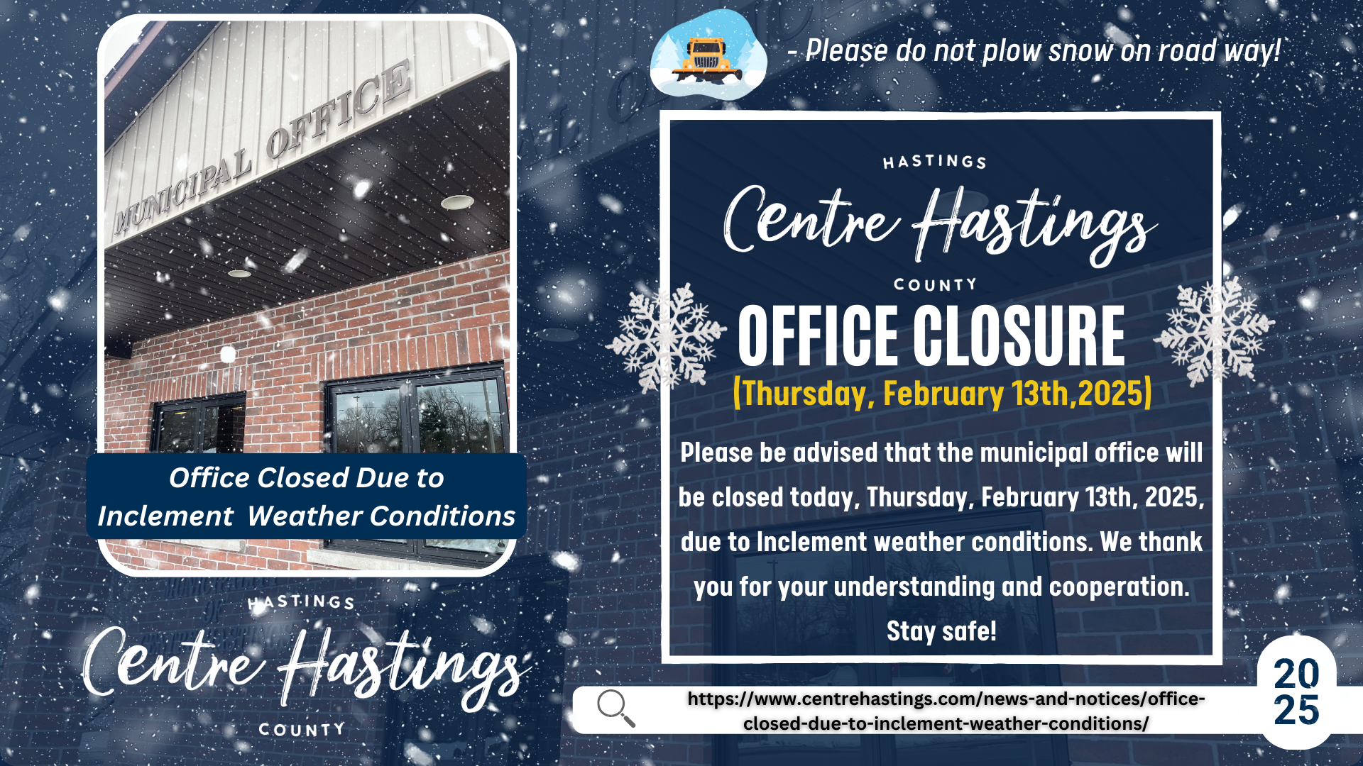 Office Closed Due to Inclement Weather Conditions