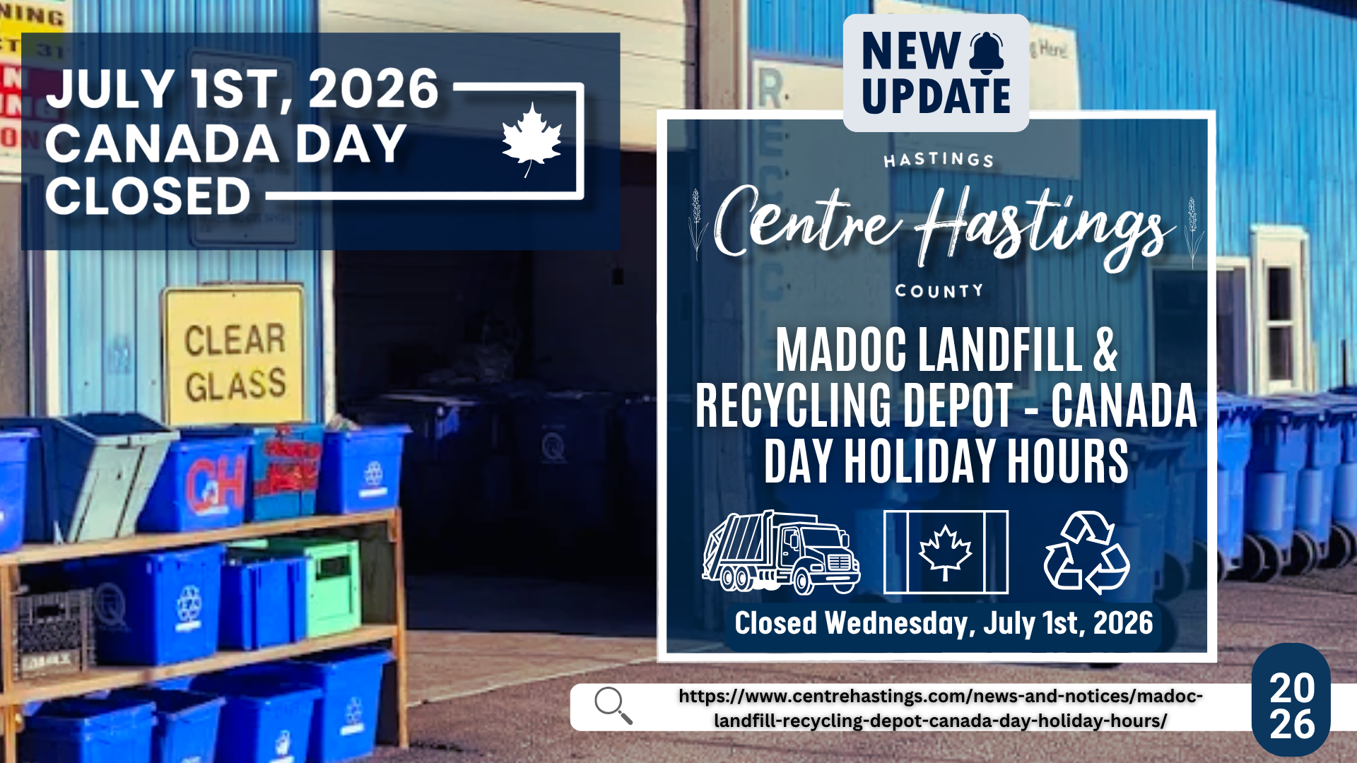 Madoc Landfill & Recycling Depot – Canada Day Holiday Hours