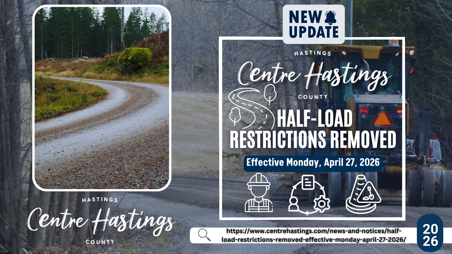 Half-Load Restrictions Removed Effective Monday, April 27, 2026