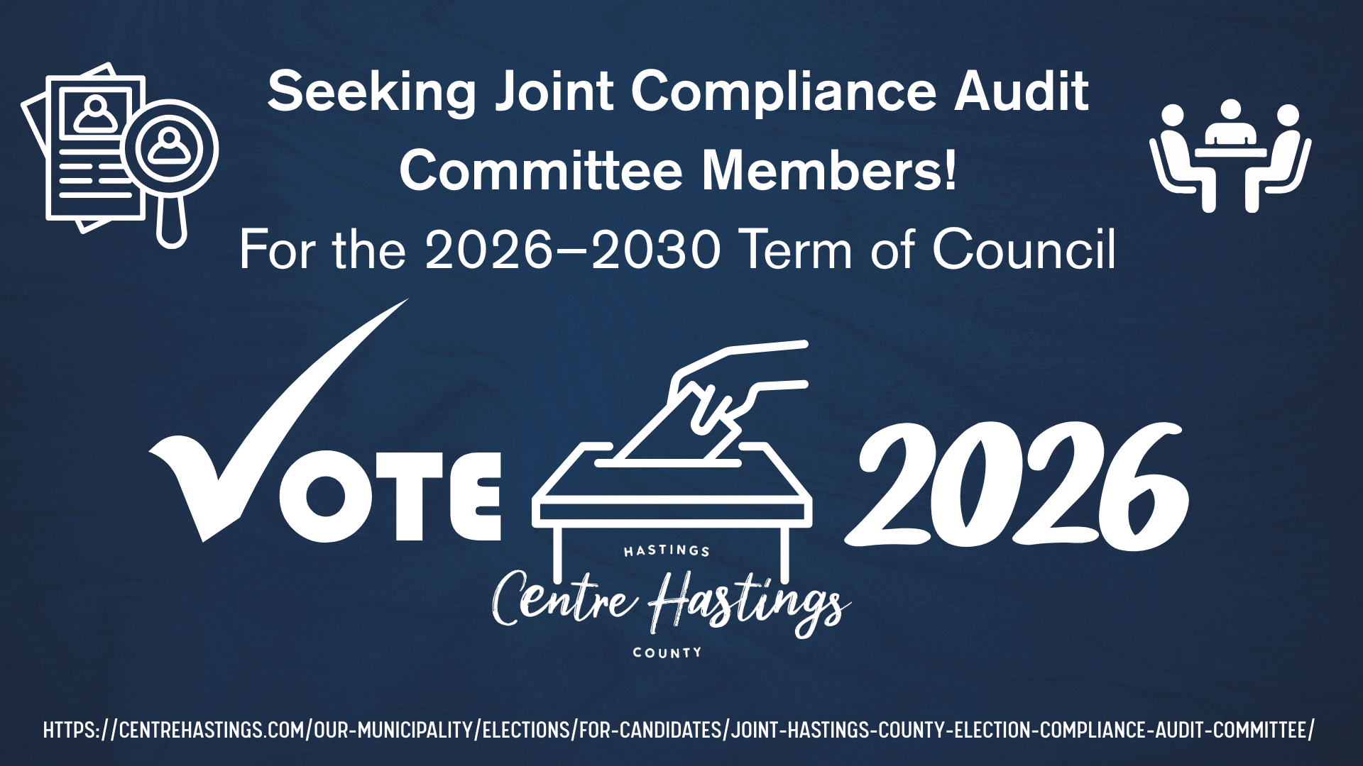 Seeking Committee Members: Hastings County Joint Compliance Audit Committee (2026–2030)