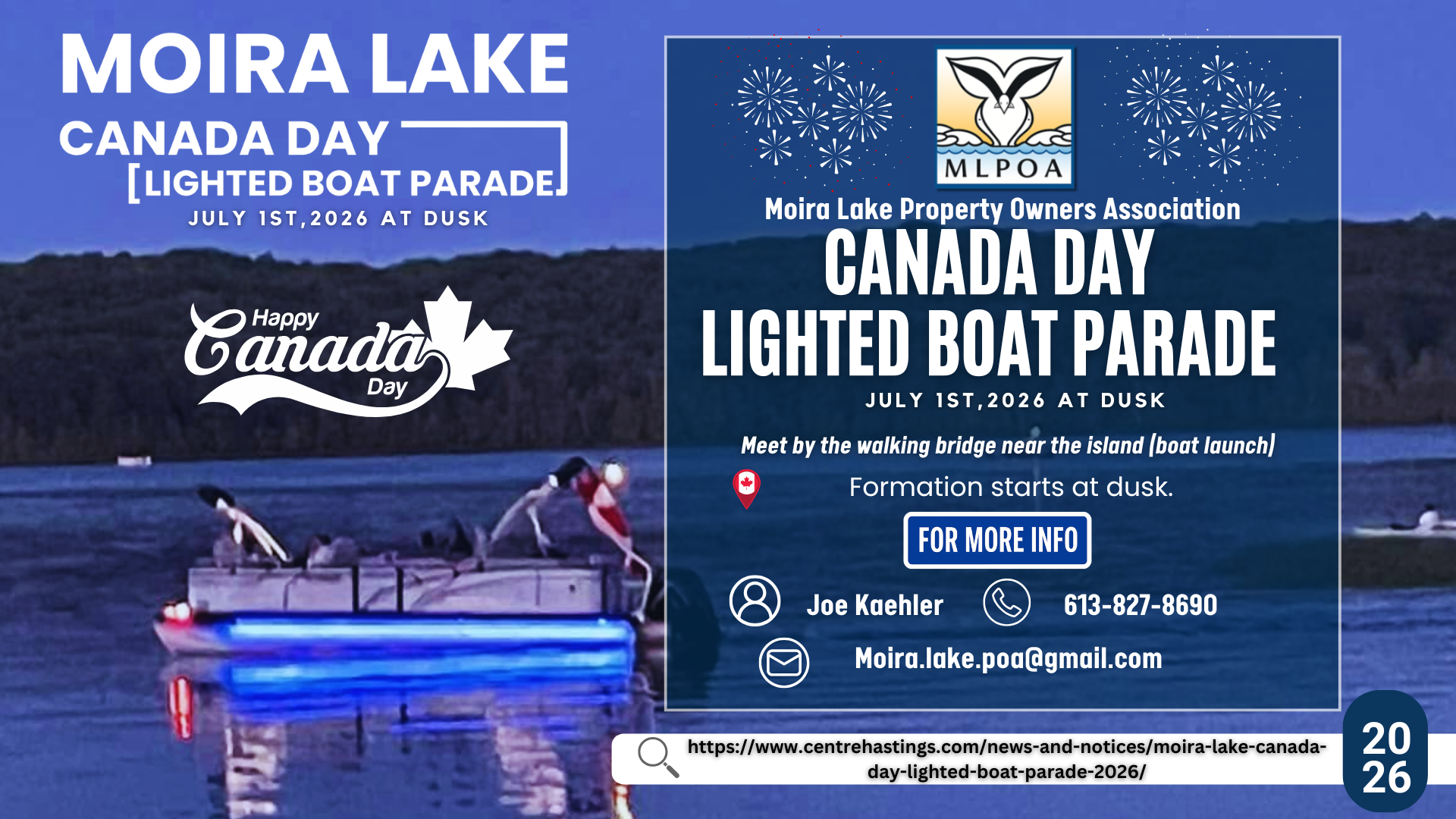 Moira Lake Canada Day Lighted Boat Parade 2026