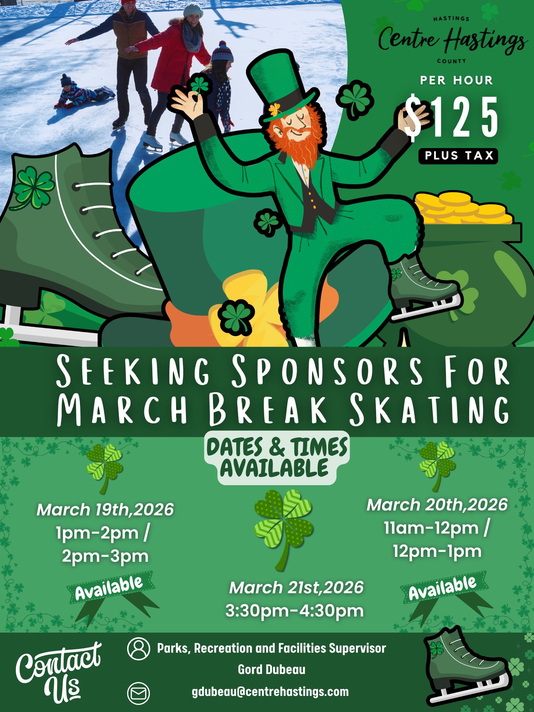 March Break Skating Sponsors – Limited Spots Left!